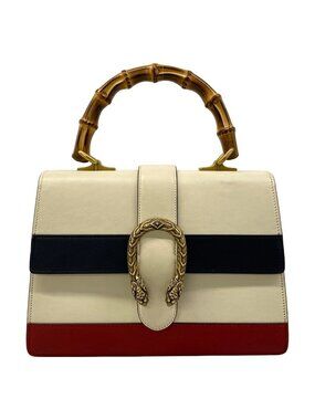 Gucci Handbag Dionysus White Dark Navy Red Leather